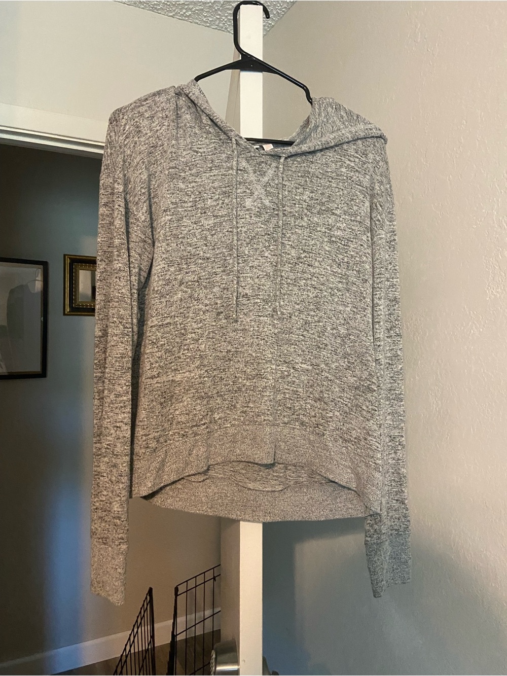 Make + Model Heather Gray Hooded Pullover Sweater